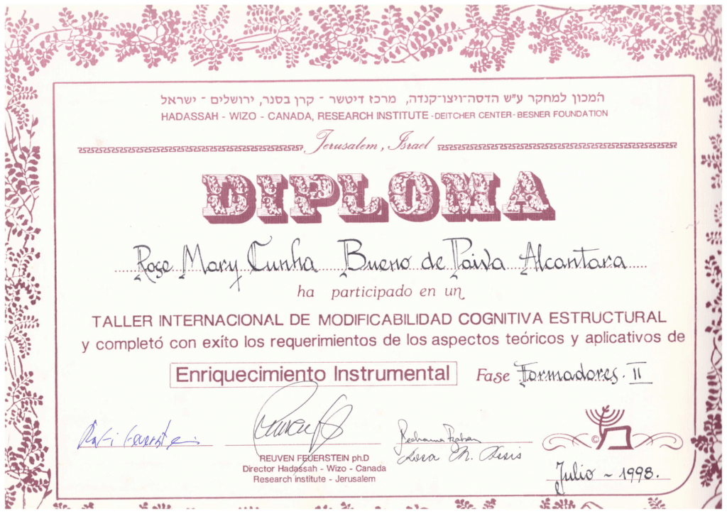 Diploma PEI - Formadores I e II - 1998