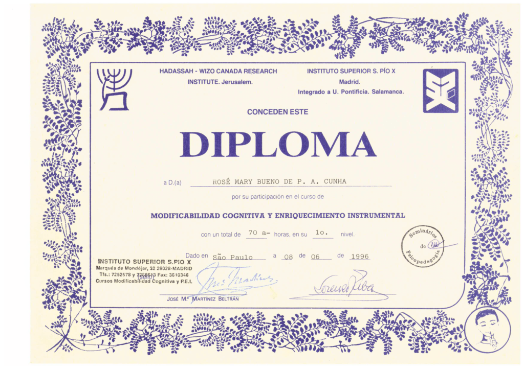 Diploma PEI Nível I  - 1996