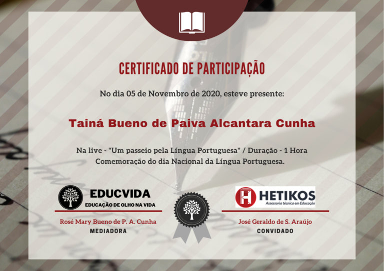 Certificado Língua Portuguesa