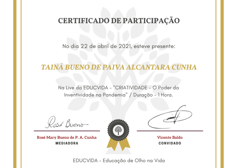 Certificado Criatividade